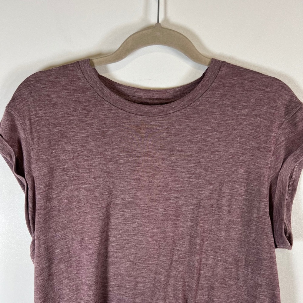 Lululemon Open Back Split Hem Workout Top Heather… - image 2